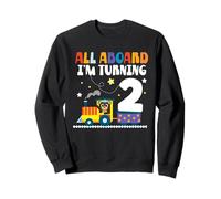 All Aboard Im Turning 2 2 Anniversaire 2 Ans 2 Ans Sweatshirt