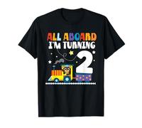 All Aboard Im Turning 2 2 Anniversaire 2 Ans 2 Ans T-Shirt