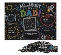 All About My Dad Puzzle en Bois pour Adultes 300 pièces | Présent pour amateur de loisirs détaillés avec loisir manuel en intérieur seul ou à plusieurs.