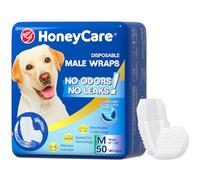 All-Absorb A25 Lot de 50 enveloppes pour chien mâle, taille M, blanc