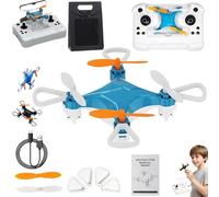All-Ages Mini Drone with Easy Stunt Flights & 360° Tricks, Beginner-Friendly Stunt Flyer, LED Remote Control 4-Axis Quadcopter, Rechargeable, Indoor Outdoor (Blue)