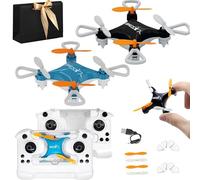 All-Ages Mini Drone with Easy Stunt Flights & 360° Tricks-Perfect Beginner-Friendly Flyer, One-Key Tricks, Mini Drone for Kids with LED & Altitude Hold & Propeller Protection for In/Outdoor (2Mix)