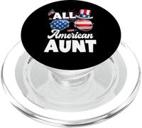 All American Aunt American Flag Sunglasses 4th of July PopSockets PopGrip pour MagSafe