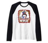 All American Auntie Patriotic Matching Family 4th of July Manche Raglan