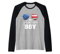 All American Boy USA Flag Sunglasses 4th of July Manche Raglan