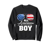 All American Boy USA Flag Sunglasses 4th of July Sweatshirt