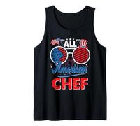 All American Chef American Flag Sunglasses 4th of July Débardeur