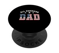 All American Dad 4th of July Father's Day Drapeau américain pour père PopSockets PopGrip Adhésif