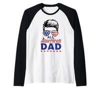 All American Dad Sunglasses USA Flag 4th of July Manche Raglan