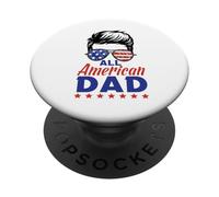 All American Dad Sunglasses USA Flag 4th of July PopSockets PopGrip Adhésif