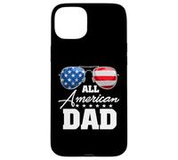 All American Dad USA Flag Sunglasses 4th of July Coque pour iPhone 15 Plus