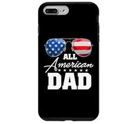 All American Dad USA Flag Sunglasses 4th of July Coque pour iPhone 7 Plus/8 Plus