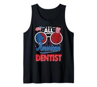 All American Dentist American Flag Sunglasses 4th of July Débardeur