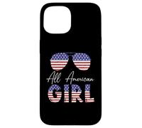 All American Girl USA Flag Sunglasses 4th of July Coque pour iPhone 15