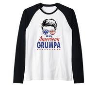 All American Grumpa Sunglasses USA Flag 4th of July Manche Raglan