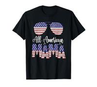 All American Mama USA Flag Sunglasses 4th of July T-Shirt