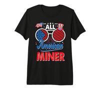 All American Miner American Flag Sunglasses 4th of July T-Shirt Haut de Gamme