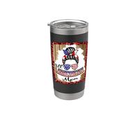 All American Mom Patriotic Messy Bun Usa Flag 4th of July Gobelet isotherme en acier inoxydable double paroi