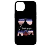 All American Mom Sunflower USA Flag Sunglasses 4th of July Coque pour iPhone 14 Plus
