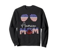 All American Mom Sunflower USA Flag Sunglasses 4th of July Sweatshirt