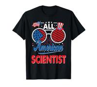 All American Scientist American Flag Sunglasses 4th of July T-Shirt