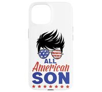 All American Son 4th of July Sunglasses USA Flag Coque pour iPhone 15