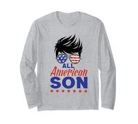 All American Son 4th of July Sunglasses USA Flag Manche Longue