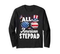 All American Stepdad American Flag Sunglasses 4th of July Manche Longue