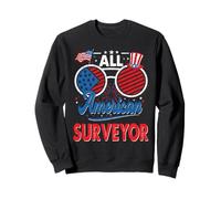 All American Surveyor American Flag Sunglasses 4th of July Sweatshirt