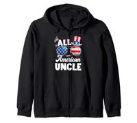 All American Uncle American Flag Sunglasses 4th of July Sweat à Capuche