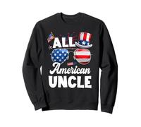 All American Uncle American Flag Sunglasses 4th of July Sweatshirt