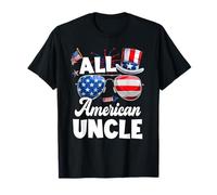All American Uncle American Flag Sunglasses 4th of July T-Shirt