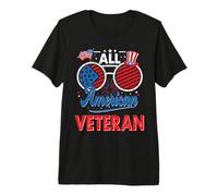 All American Veteran American Flag Sunglasses 4th of July T-Shirt Haut de Gamme