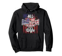 All American Wife Drapeau USA Vintage Drôle Sweat à Capuche
