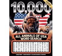 All Animals of USA Word Search - 10,000 Words: Large Print • Hard Difficulty • 50 States Nature & Habitats