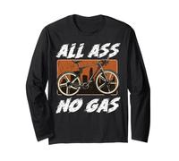 All Ass No Gas Funny Cycling Rider Citation Manche Longue