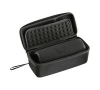 (All black)Portable Speaker Case for Flip 7 Speaker Bag with Handle Strap and Mesh Pocket for Accessories Soft Interior Lining Black and red