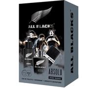 ALL BLACKS Absolu - Coffret 3 produits - Ambré - Parfum 80ml + Déodorant 150ml + Serviette - Fabriqué en France