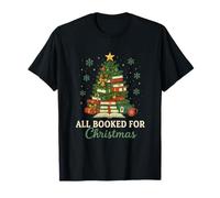All Booked for Christmas Book Tree Holiday Graphic T-Shirt