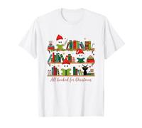 All Booked for Christmas Cute Ghost Readers T-Shirt