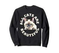 All Cats are Beautiful Chat balinais drôle Battement de cœur Sweatshirt