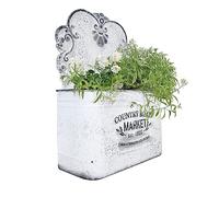 All Chic Pot de Fleurs Mural en métal pour décoration de Jardin (Blanc)