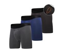 All Citizens Advanced Ball Pouch Sous-vêtements pour homme, boxer breveté, respirant, ne remonte pas, exclusivité Amazon, Lot de 3 : 1 noir, 1 bleu, 1 gris foncé, Large