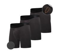 All Citizens Elite Sous-vêtement pour homme avec braguette, design breveté de poche à balles, tissu performant, ne remonte pas les jambes, Lot de 3 - Noir, Medium
