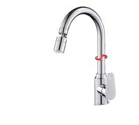 All-copper Kitchen Hot and Cold Water Faucet Splash-proof Universal Rotatable Multi-function Sink Faucet Home(Black A)