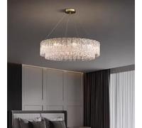 All-copper post-modern light luxury glass chandelier atmospheric living room American modern simple dining room lamp bedroom