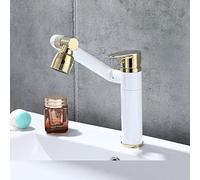 All Copper Toilet Faucet Hot and Cold Water washbasin washbasin Multi-Function Lucky Cat countertop Basin Shampoo Can be rotated, Antique High (Double Outlet)