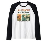 All Creation Sings His Praise - Psaume 148:7-13 Retro Manche Raglan