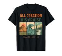 All Creation Sings His Praise - Psaume 148:7-13 Retro T-Shirt