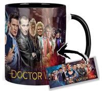 All Doctor Who Jodie Whittaker David Tennant Matt Smith Peter Capaldi Tasse Ceramique Intérieure et Poignée Noire Mug